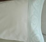 Ivory Sateen With Scroll Border