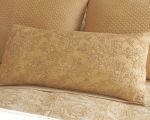Camelia Lace on Gold Sateen